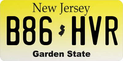 NJ license plate B86HVR