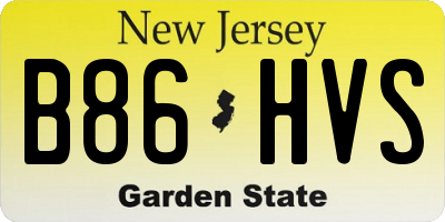 NJ license plate B86HVS