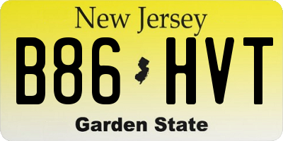 NJ license plate B86HVT
