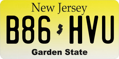 NJ license plate B86HVU