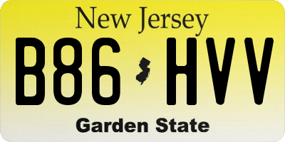 NJ license plate B86HVV
