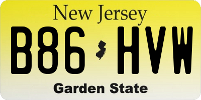 NJ license plate B86HVW