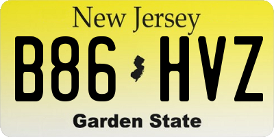 NJ license plate B86HVZ