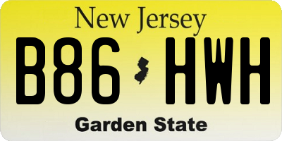 NJ license plate B86HWH