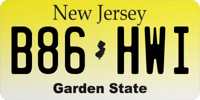 NJ license plate B86HWI
