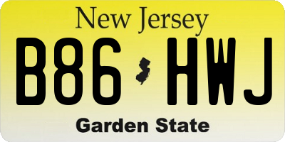 NJ license plate B86HWJ