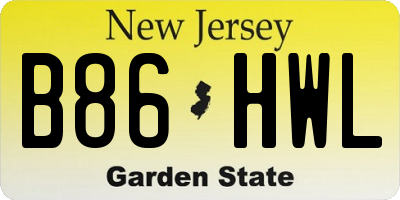 NJ license plate B86HWL