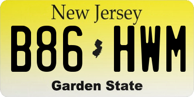 NJ license plate B86HWM