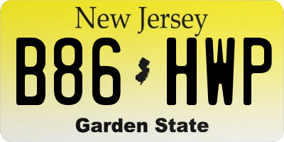 NJ license plate B86HWP