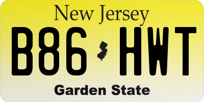 NJ license plate B86HWT