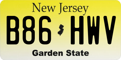 NJ license plate B86HWV