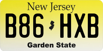 NJ license plate B86HXB