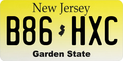 NJ license plate B86HXC