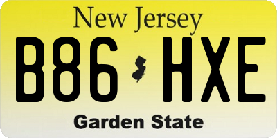 NJ license plate B86HXE