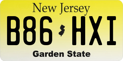 NJ license plate B86HXI