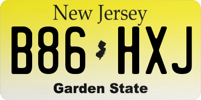 NJ license plate B86HXJ