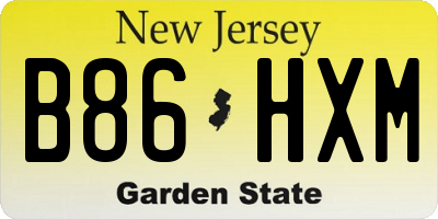 NJ license plate B86HXM