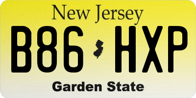 NJ license plate B86HXP