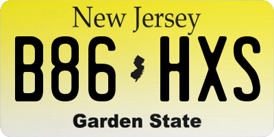 NJ license plate B86HXS