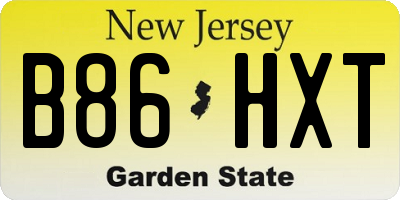 NJ license plate B86HXT