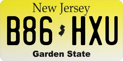 NJ license plate B86HXU