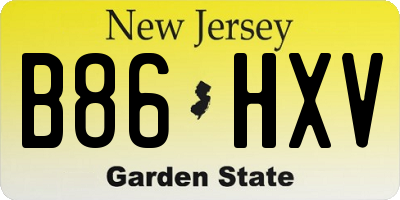 NJ license plate B86HXV