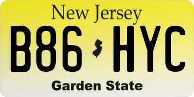 NJ license plate B86HYC