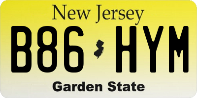 NJ license plate B86HYM