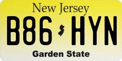 NJ license plate B86HYN