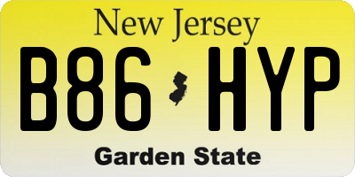 NJ license plate B86HYP