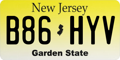 NJ license plate B86HYV