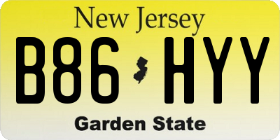 NJ license plate B86HYY