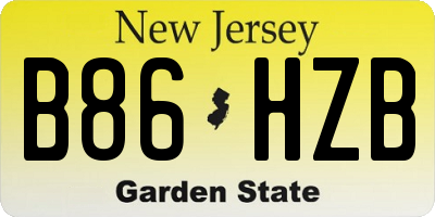 NJ license plate B86HZB