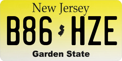NJ license plate B86HZE