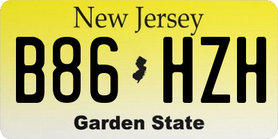 NJ license plate B86HZH