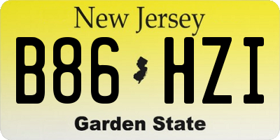 NJ license plate B86HZI