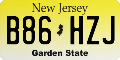 NJ license plate B86HZJ