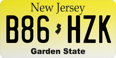 NJ license plate B86HZK