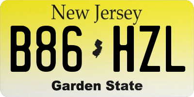NJ license plate B86HZL