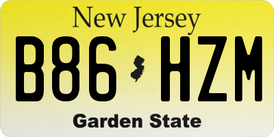 NJ license plate B86HZM