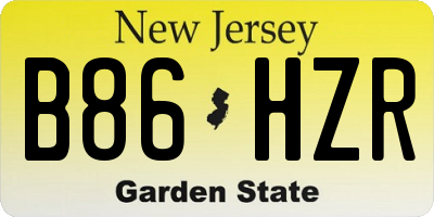 NJ license plate B86HZR