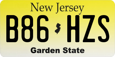 NJ license plate B86HZS