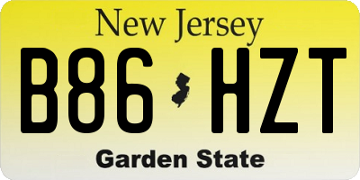 NJ license plate B86HZT