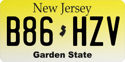 NJ license plate B86HZV