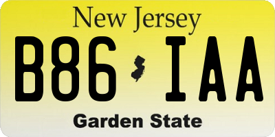 NJ license plate B86IAA