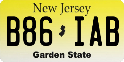 NJ license plate B86IAB