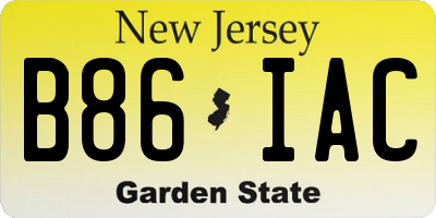 NJ license plate B86IAC
