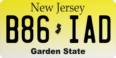 NJ license plate B86IAD