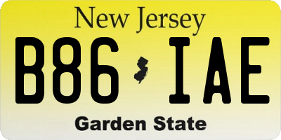 NJ license plate B86IAE