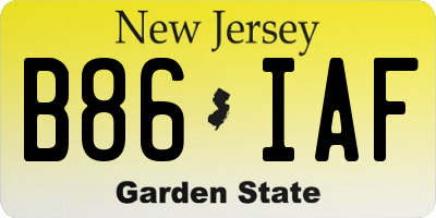 NJ license plate B86IAF